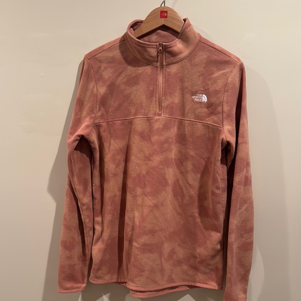 The North Face Pink Fleece Hoodie with Quarter-Zip